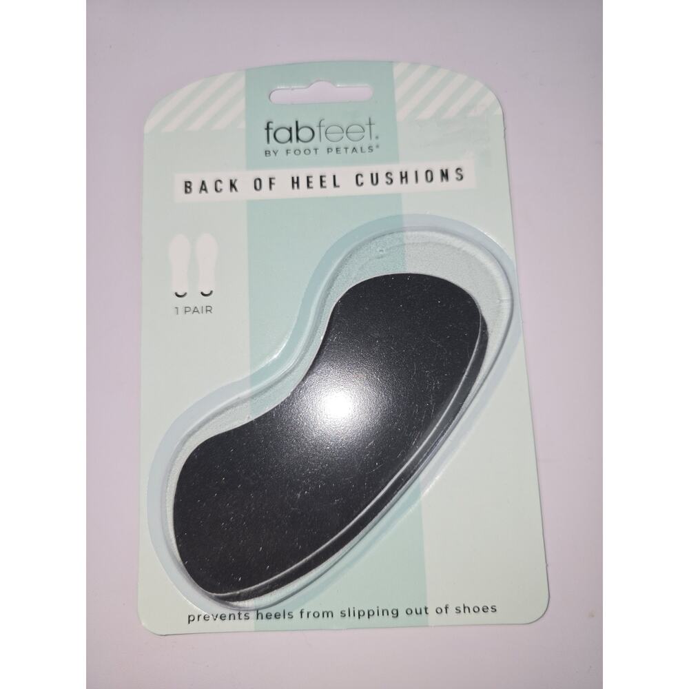 NEW Fab Feet By Foot Petals Back Of Heel Cushions 1 One Pair Black NIP